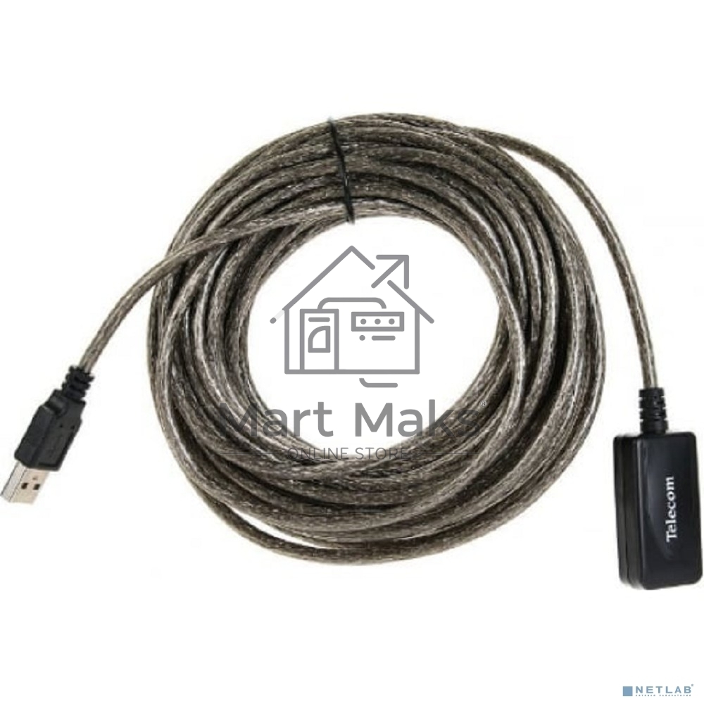 Кабель USB2.0-repeater, удлинительный активный <Am-->Af> 10м, Telecom <TUS7049-10M>