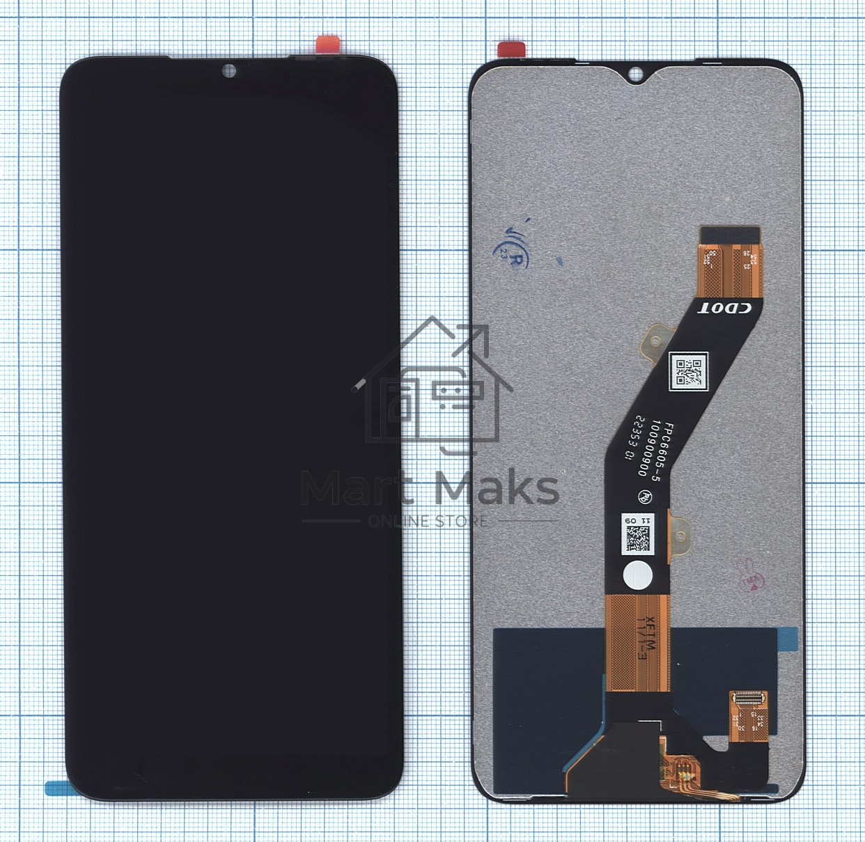 Дисплей (модуль) для Infinix Smart 7 (X6515), Tecno Spark Go 2023 в сборе с тачскрином черный