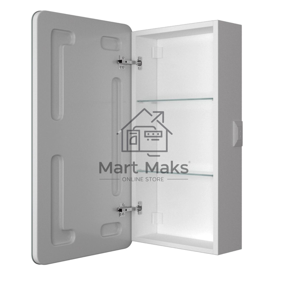 Зеркальный шкаф Bau Stil 40х80, LED подсветка, сенсор, плавное закрывание, оборачиваемый