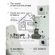 Автоматический выключатель Гарнизон CB-4763-1-40-4.5-C, ВА 47-63, 1P, 40А, 4.5kA (C)