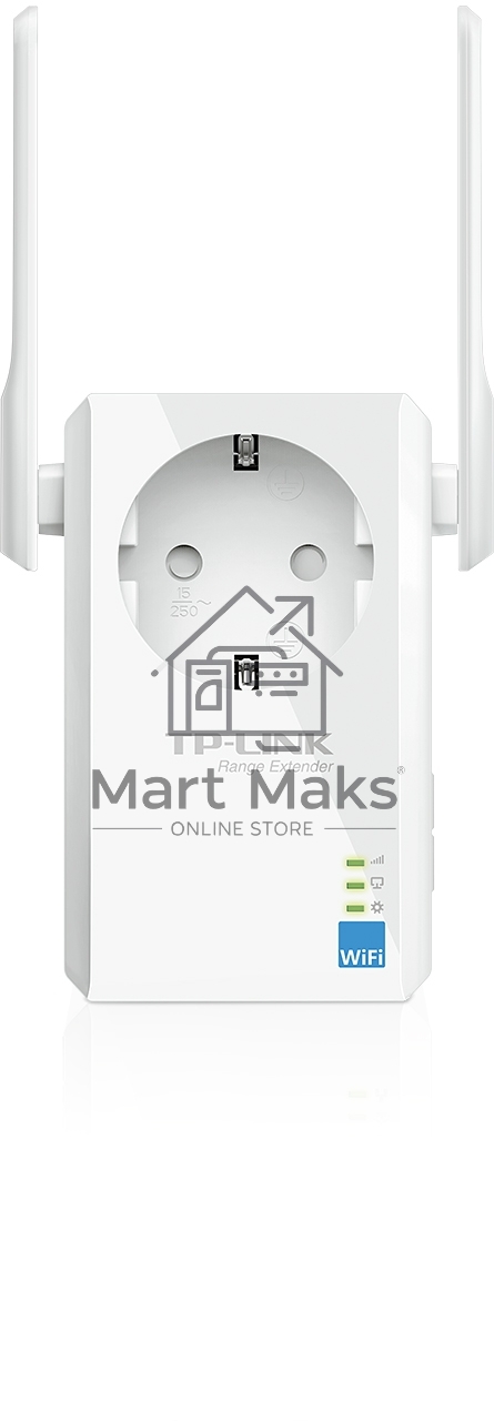 Сетевой адаптер TP-Link SOHO TL-WA860RE 300Mbps Wireless N Wall Plugged Range Extender with AC Passthrough, QCA(Atheros), 2T2R, 2.4GHz, 802.11b/g/n, 1 10/100Mbps LAN port, Range Extender button, Range Extender mode, suppo поставляется без кабеля RJ-45