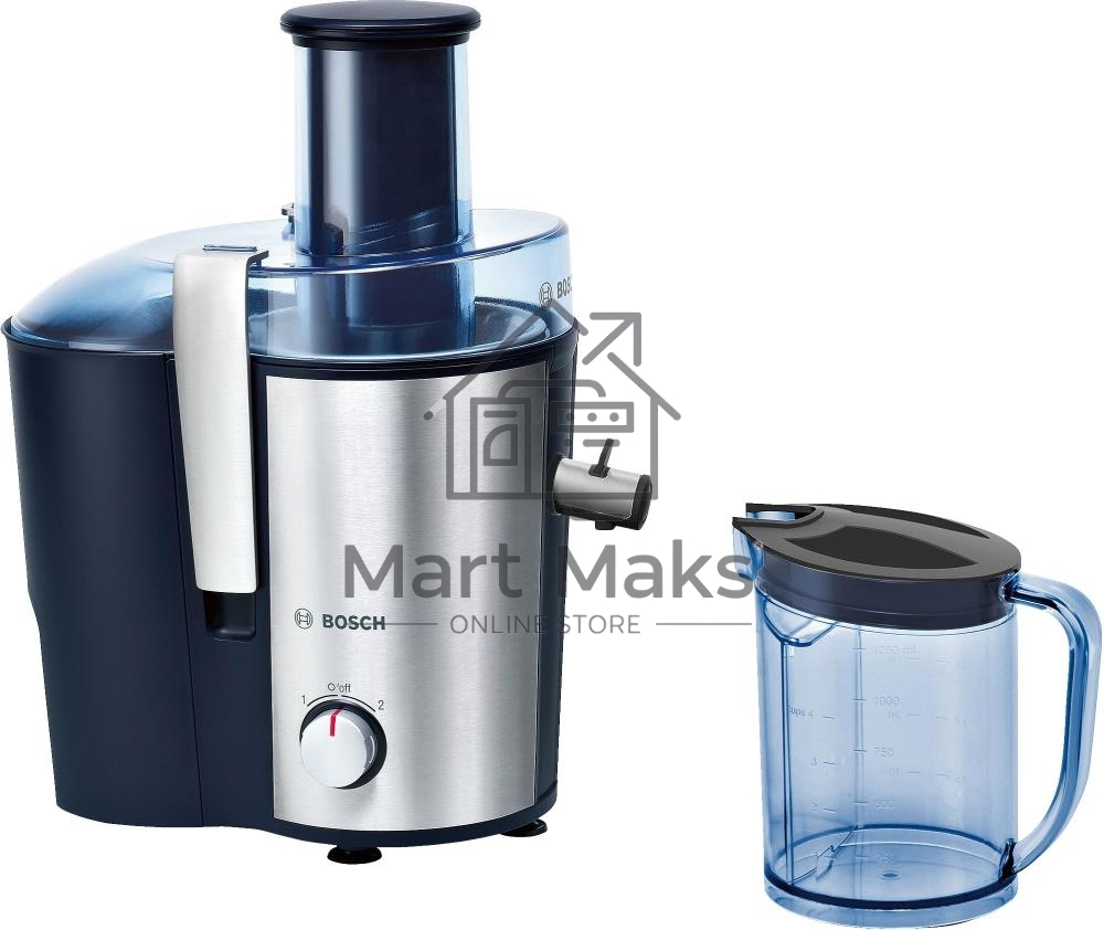 Соковыжималка центробежная Bosch MES3500 700Вт рез.сок.:1250мл. серебристый/синий