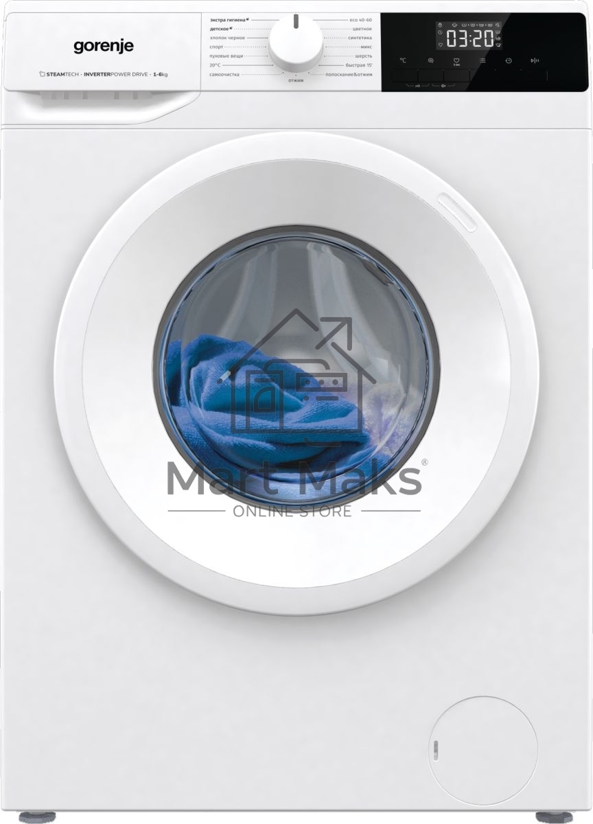 Стиральная машина Gorenje W1NHPI60SCS белый, загрузка фронтальная 6 кг, 1000 об/мин., класс: А