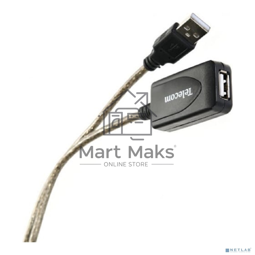 Кабель USB2.0-repeater, удлинительный активный <Am-->Af> 10м, Telecom <TUS7049-10M>