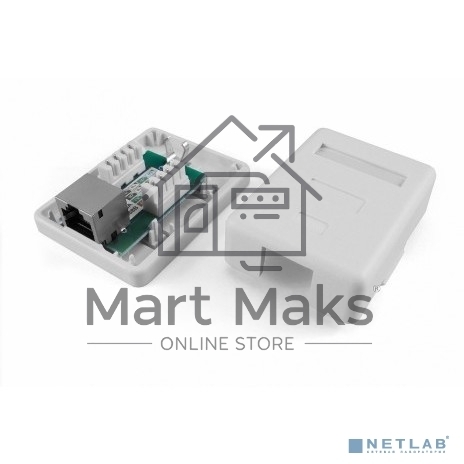 Розетка компьютерная Hyperline SB1-1-8P8C-C5e-SH-WH RJ-45(8P8C), категория 5e, экранированная, одинарная, внешняя, Dual IDC