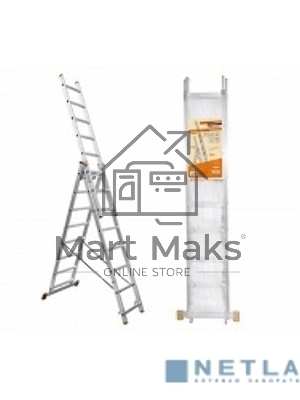 Лестница алюминиевая трехсекционная ЛА 3х12 Вихрь