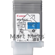 Картридж струйный Canon PFI-102C (0896B001) голубой (130 мл.) для Canon imagePROGRAF iPF605, iPF610., iPF650, iPF655, iPF710, iPF750, iPF755, LP17, iPF510