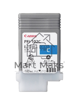Картридж струйный Canon PFI-102C (0896B001) голубой (130 мл.) для Canon imagePROGRAF iPF605, iPF610., iPF650, iPF655, iPF710, iPF750, iPF755, LP17, iPF510