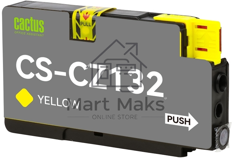 Картридж струйный Cactus CS-CZ132 №711 желтый (26 мл) для HP DesignJet T120/T520