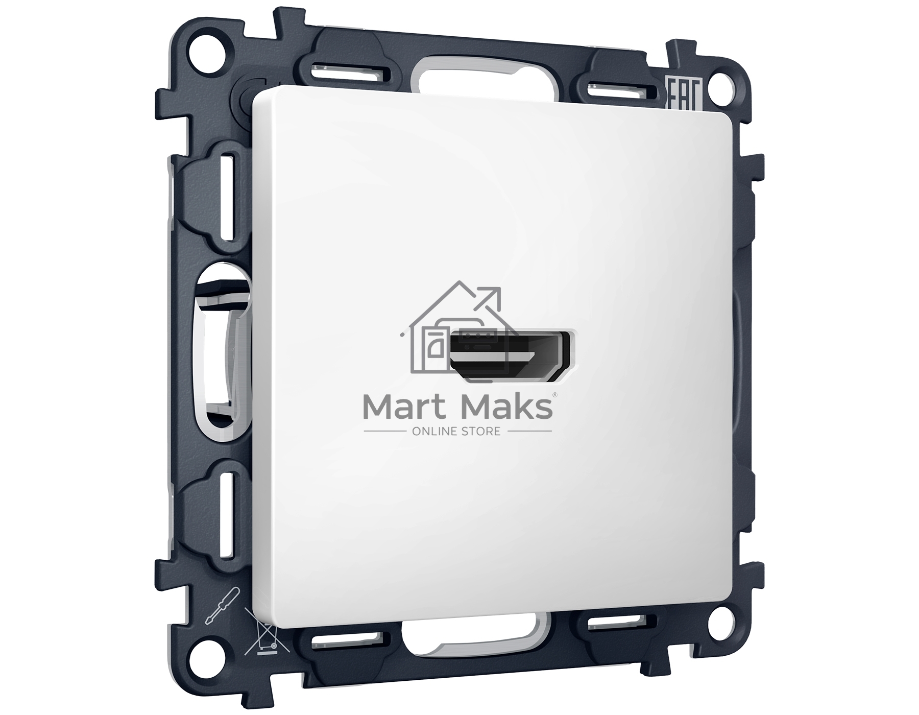 Комплект механизма розетки HDMI 2.0 ALFA Белый матовый 40V/500mA 2.0GHz 5-18Gbit/s QUANT (AP1340, VM222) MA134010
