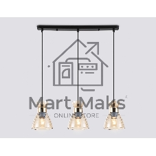 Светильник Ambrella light TR3404/3 BK/FGD/TI черный/золото/янтарь E27/3 max 60W 550*135*1000