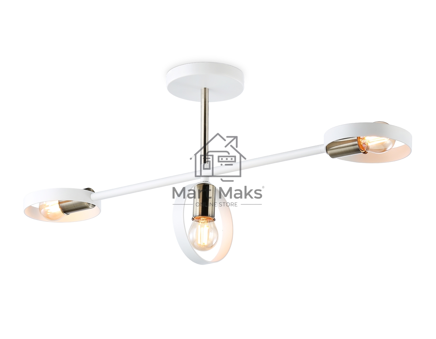 Светильник Ambrella light TR8228/3 WH/SB белый/бронза E27/3 max 40W 660*165*300