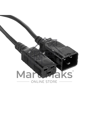 Кабель питания (UPS) ExeGate Power EC20-5P (С19->С20) VDE-250V-3*1.5-СU, 16А, черный, 5м