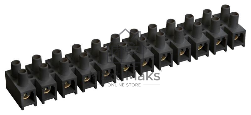 Зажим винтовой ЗВИ-20 н/г 4-10кв.мм 12пар черн. IEK UZV5-020-06
