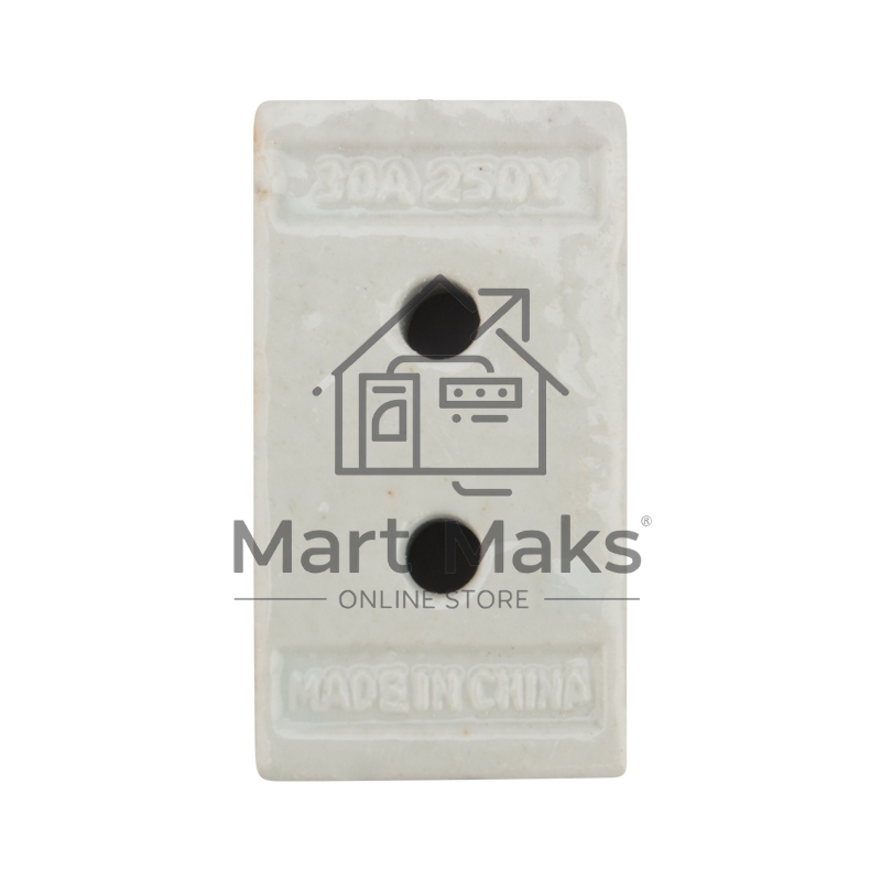 Клемма керамическая винтовая Rexant 16 мм² 3 пары контактов с крепежным отверстием (45 шт./уп.)