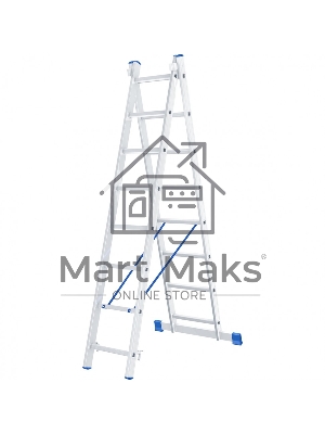 Лестница, 2 х 8 ступеней, алюминиевая, двухсекционная, Россия Сибртех