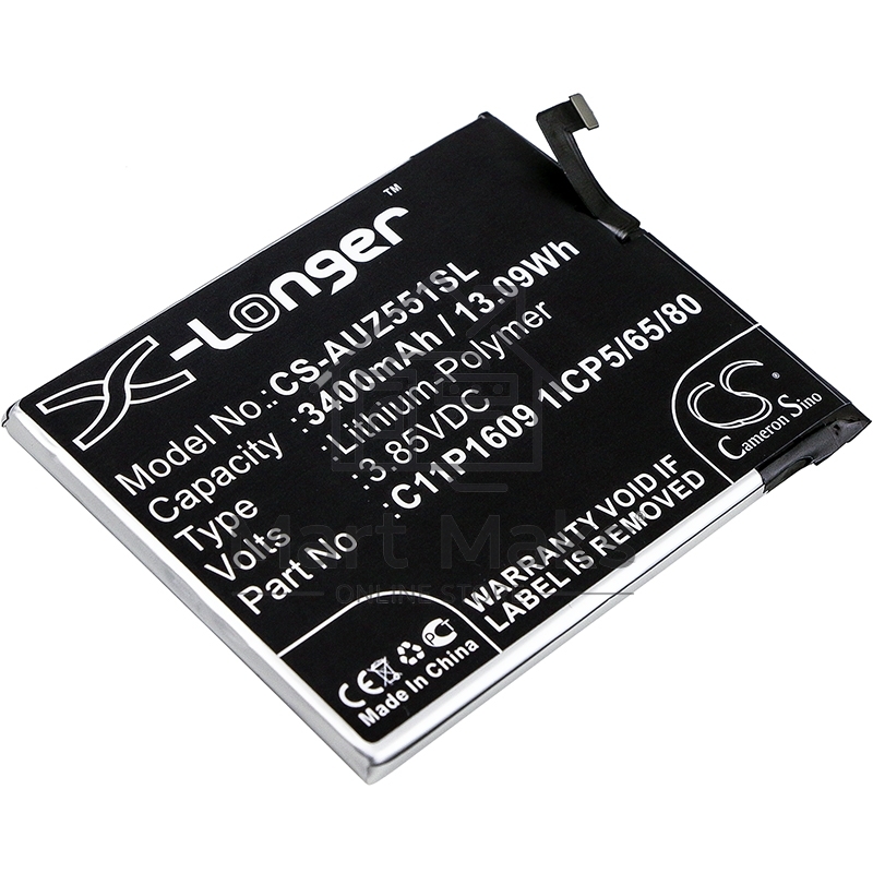 Аккумулятор CameronSino CS-AUZ551SL C11P1609, C11P1611 для Asus ZenFone 3 Max 5.53.85V / 3400mAh / 13.09Wh