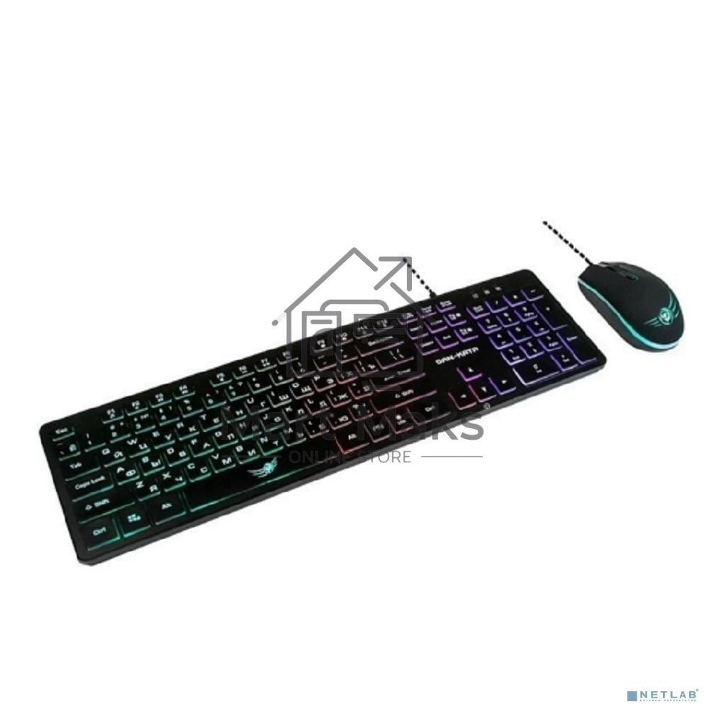 Проводной игровой набор Dialog KMGK-1707U черный Gan-Kata - клавиатура + опт. мышь с RGB подсветкой