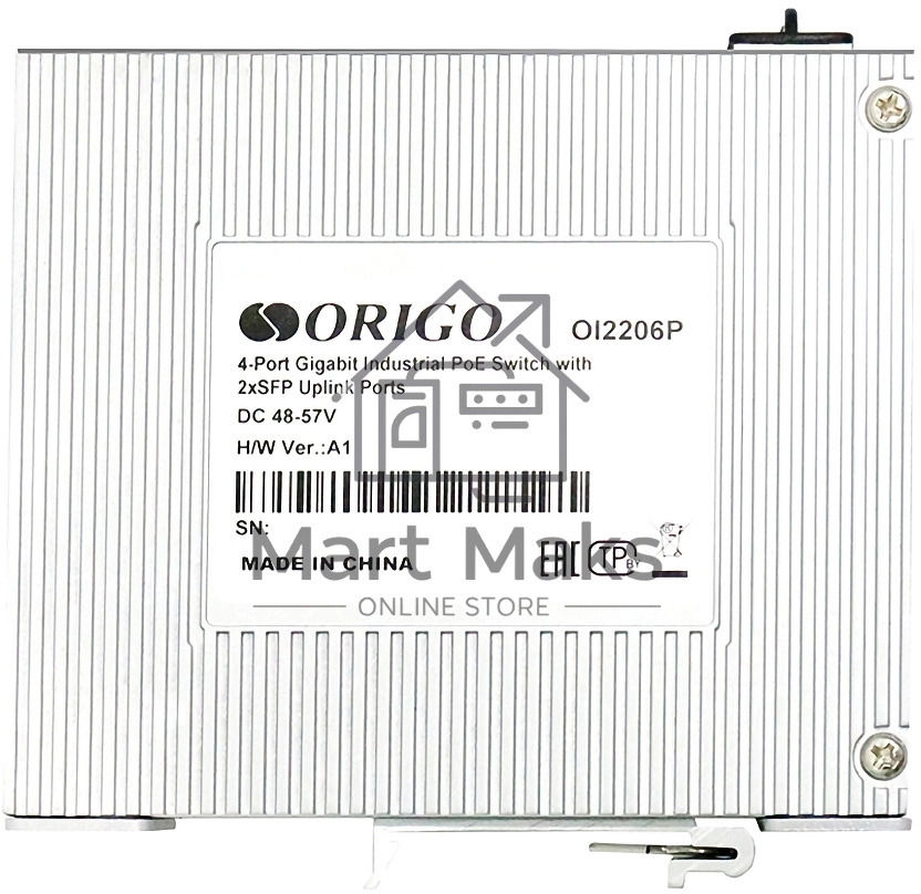 Коммутатор Unmanaged Industrial Switch 4x1000Base-T PoE, 2x1000Base-X SFP, PoE Budget 60W, Surge 4KV, -40 to 75°C