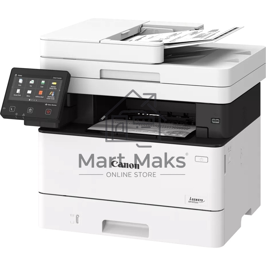 МФУ лазерный Canon i-Sensys MF453dw (5161C007), A4, ч/б, печ. 38 стр/мин., скан. до 38 стр/мин (ч/б) 13 стр/мин (цвет), 1200 x 1200 dpi (принтер) 600x600dpi (сканер), USB, RJ-45, Wi-Fi, Air Print, Mopria
