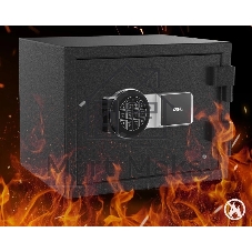 Сейф огнестойкий Deli ET587 380x 420x 300 мм, электронный/ключевой, черный