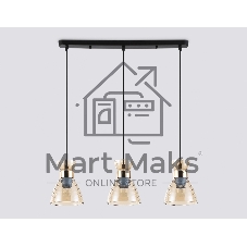 Светильник Ambrella light TR3404/3 BK/FGD/TI черный/золото/янтарь E27/3 max 60W 550*135*1000