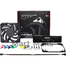Вентилятор корпусной Noctua NF-A12x25 PWM chromax.black, 120 мм, 450-2000 об/мин, 22.6 дБ, 4-pin PWM, без подсветки, черный