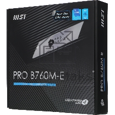 Материнская плата MSI PRO B760M-E, LGA1700, Intel B760, 2xDDR5, 4xSATA, 1xM.2, 1xPCIe 4.0 x16, HDMI, D-Sub, 1x1Gb LAN, 3x3.5 мм, 7.1, microATX