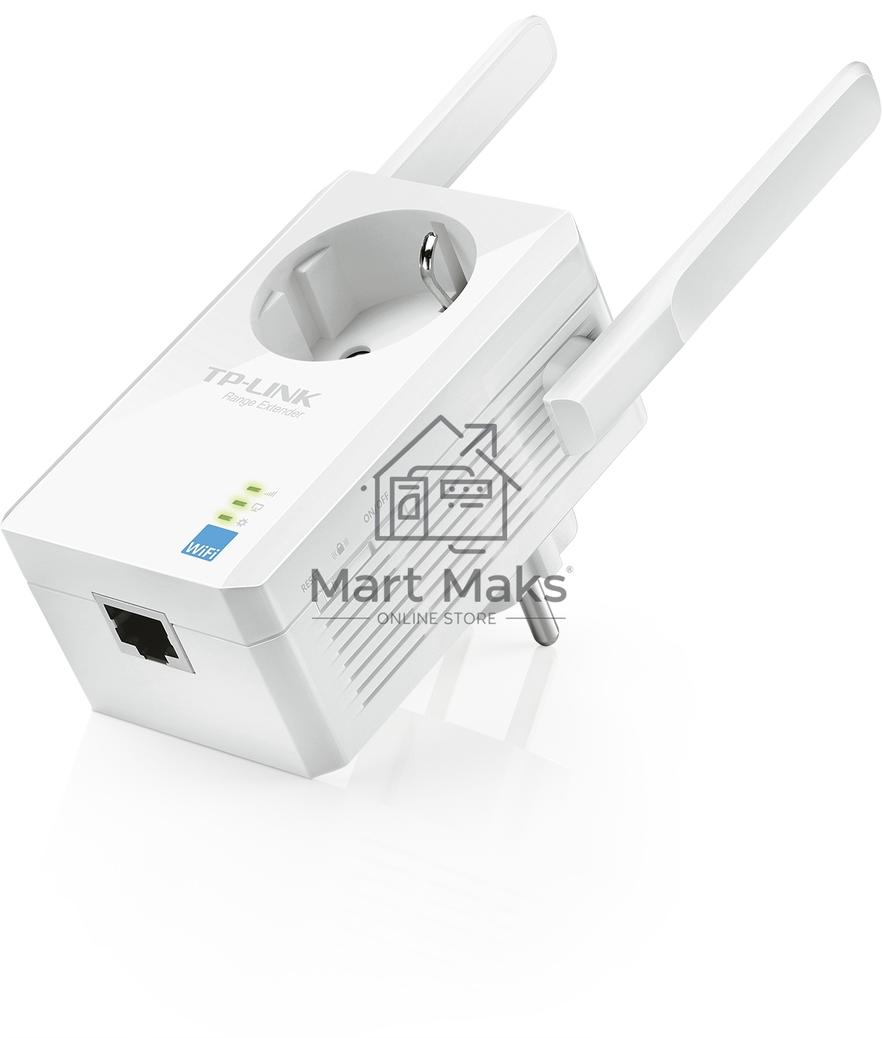Сетевой адаптер TP-Link SOHO TL-WA860RE 300Mbps Wireless N Wall Plugged Range Extender with AC Passthrough, QCA(Atheros), 2T2R, 2.4GHz, 802.11b/g/n, 1 10/100Mbps LAN port, Range Extender button, Range Extender mode, suppo поставляется без кабеля RJ-45