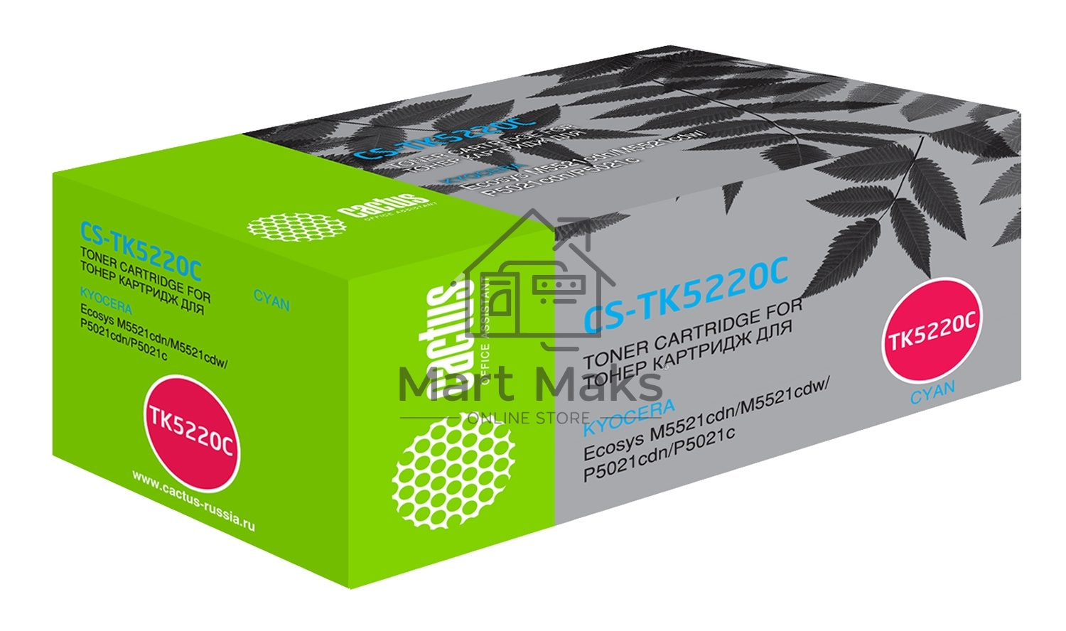 Картридж лазерный Cactus CS-TK5220C голубой (1200 стр.) для Kyocera Ecosys M5521cdn/M5521cdw/P5021cdn/P5021cdw