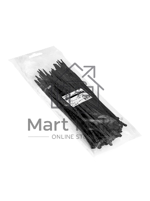 Стяжка (хомут) нейлоновая ExeGate EX293134RUS CV66-350x7.5B (нейлон 6.6, 350x7.5мм, неоткрывающаяся, halogen free, -40°C - +85°C, черная, 100 шт)