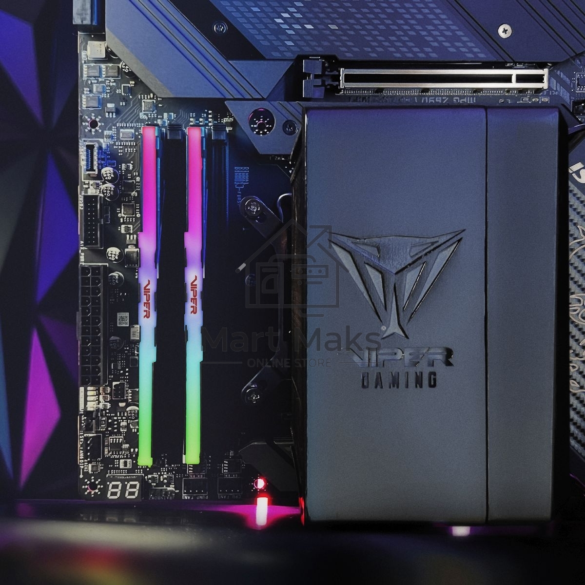 Оперативная память Patriot Viper Venom, DDR5, 32GB (2x16GB), 6400MHz, CL32, DIMM, с радиаторами, RGB, черный