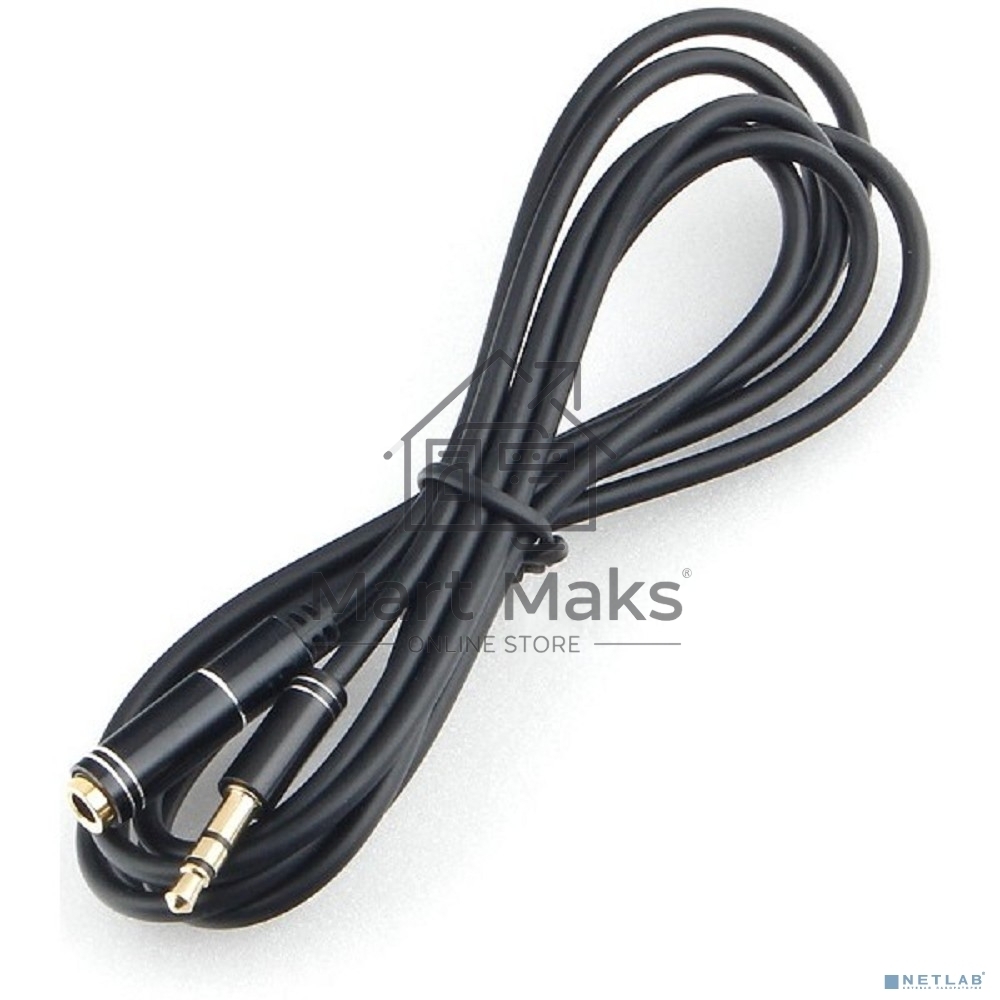 Кабель аудио удлинительный Cablexpert CCAB-02-35MF-1.5MB. 3.5 Jack (M)/3.5 Jack (F), черный, 1.5м, блистер
