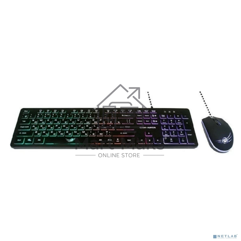 Проводной игровой набор Dialog KMGK-1707U черный Gan-Kata - клавиатура + опт. мышь с RGB подсветкой