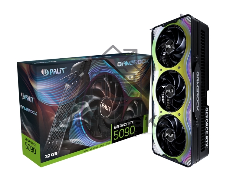 Видеокарта Palit PCI-E RTX5090 GAMEROCK NVIDIA GeForce RTX 5090 32Gb 512bit GDDR7 2295/30000 HDMIx1 DPx3 HDCP Ret