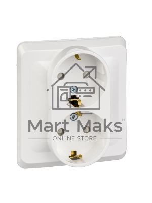 Розетка 2-м СП Этюд 16А защ. шторки с заземл. бел. SchE PC16-008B