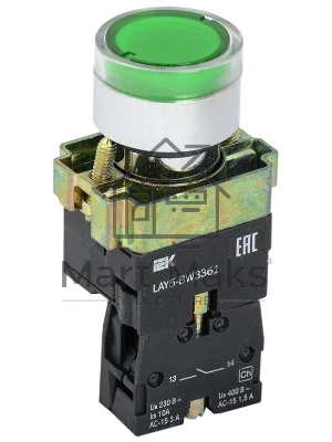 Кнопка LAY5-BW3361 с подсв. зел. 1з ИЭК BBT50-BW-K06 Кнопка LAY5-BW3361 с подсв. зел. 1з ИЭК BBT50-BW-K06