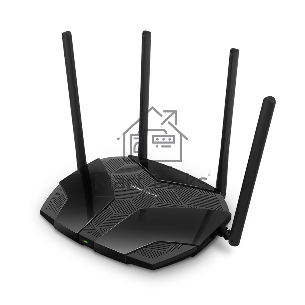 Роутер Mercusys MR70X AX1800 Dual-Band WiFi 6 Router, 574 Mbps at 2.4 GHz + 1201 Mbps at 5 GHz,4× Fixed External Antennas, 3× Gigabit LAN Ports, 1× Gigabit WAN Port, 1024-QAM, OFDMA, Router/Access Point Mode, MU-MIMO, WPA3, TWT, BSS Color