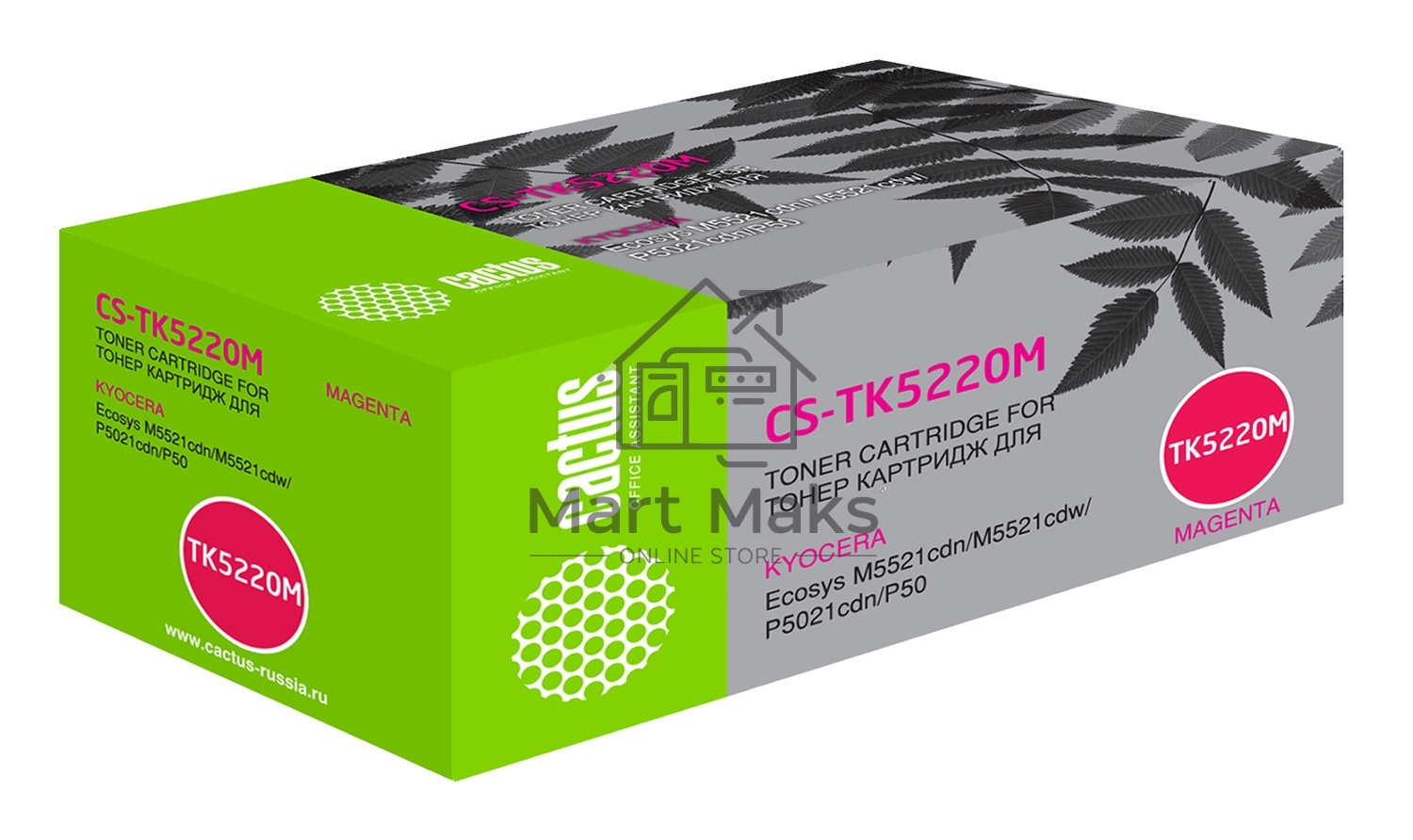 Картридж лазерный Cactus CS-TK5220M пурпурный (1200 стр.) для Kyocera Ecosys M5521cdn/M5521cdw/P5021cdn/P5021cdw