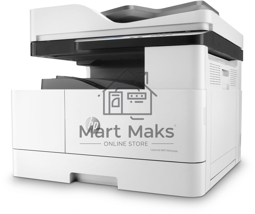 МФУ лазерный HP LaserJet MFP M443nda (8AF72A), A3, ч/б, печ. до 25 стр/мин. (А4) до 13 стр/мин. (А3), скан. до 21 стр/мин., 1200 x 1200 dpi (печать) 600x600dpi (скан.), USB, RJ-45