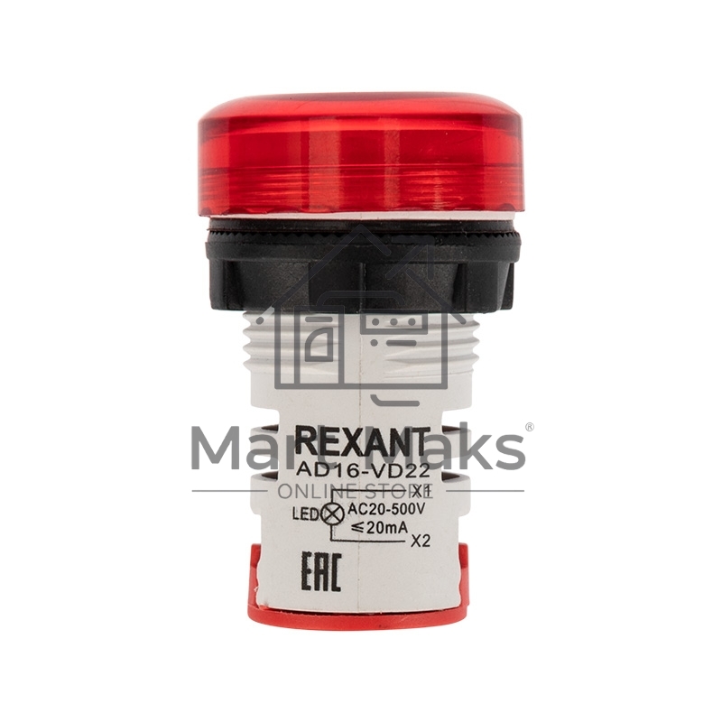Индикатор значения напряжения красный VD22 70-500 В Rexant