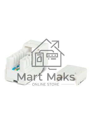 Монтажное оборудование Hyperline KJNE-8P8C-C5e-90-WH Вставка Keystone Jack RJ-45(8P8C), категория 5e, 110 IDC, заделка с помощью NE-TOOL, белая