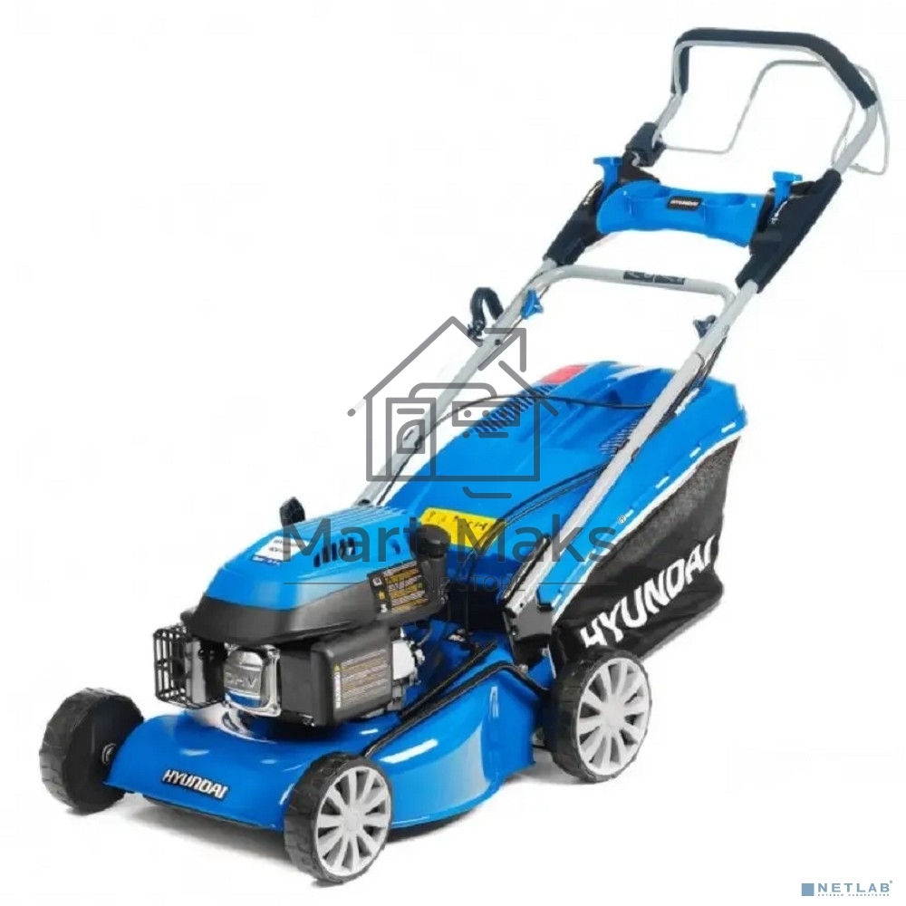 Бензиновая газонокосилка HYUNDAI L4620 двигатель Hyundai ICV145,4-х такт, 3.8 л.с./145 см3, Ширина среза 45,7 см, Высота среза 25-75 мм, 23,5 кг