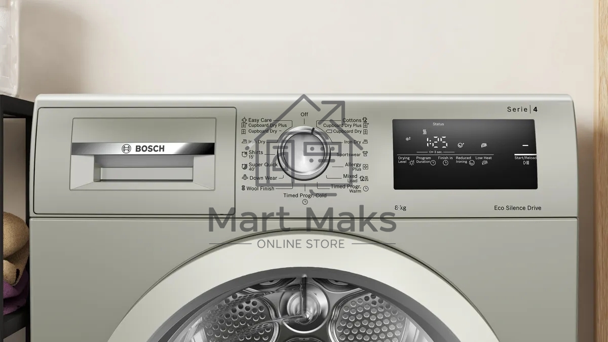Сушильная машина Bosch WTN86202ME серый, 8 кг, сушка - конденсационная, программ - 13, 59.8 x 84.2 x 61.3 см