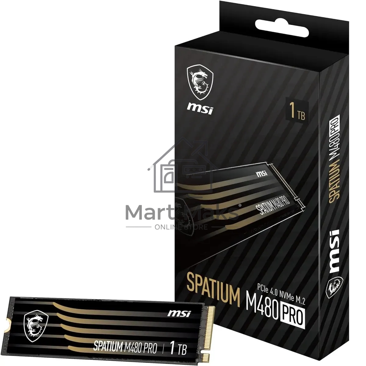 Накопитель SSD MSI SPATIUM M480 PRO, 1000GB, M.2 2280, PCIe 4.0 x4, NVMe, R/W 7400/6000