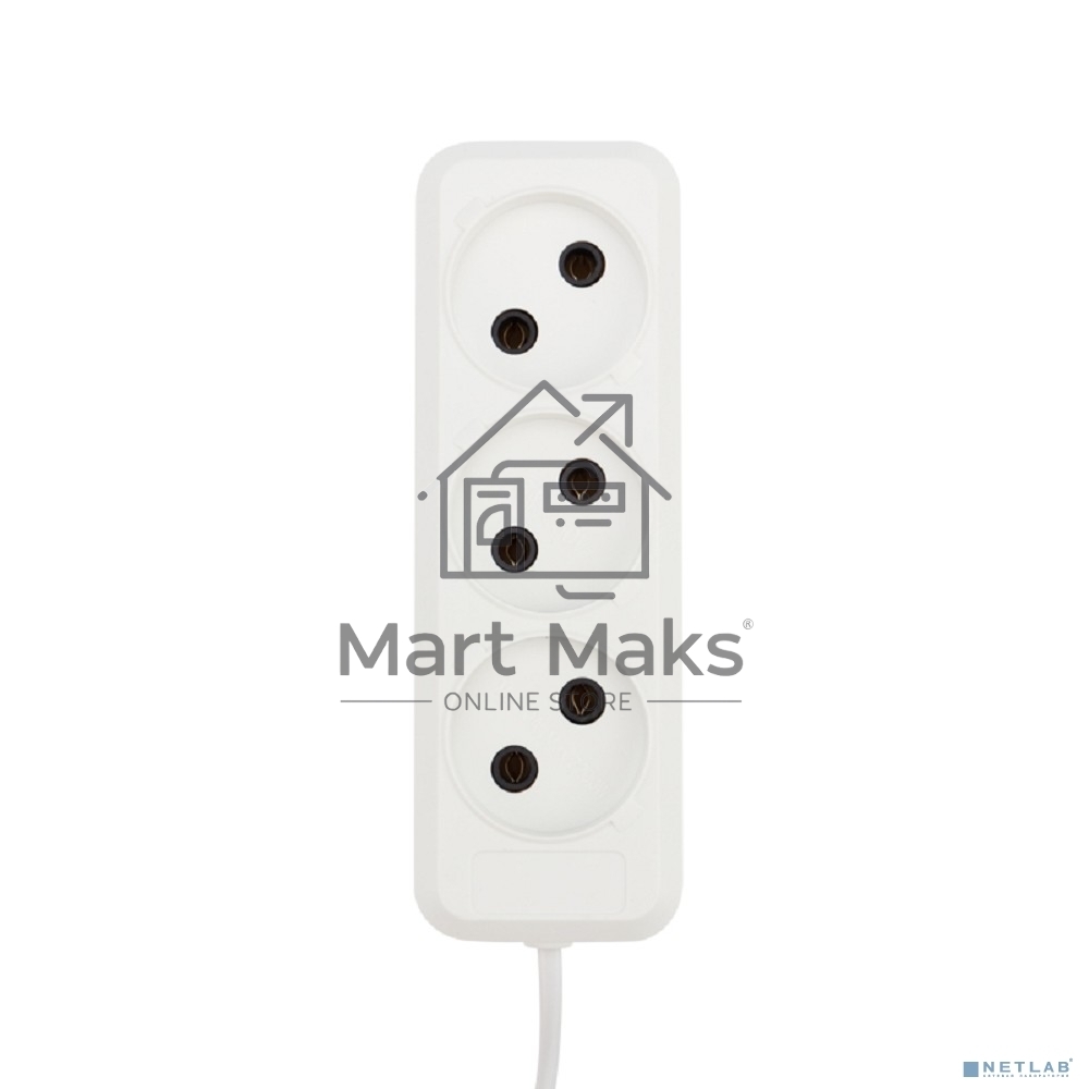 Удлинитель Rexant 3 гнезда, 7 м, 2х0.75 мм², б/з, белый (Сделано в России)