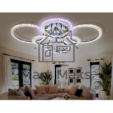 Потолочный светодиодный светильник FA413/4+2 CH хром 132W 840*600*120 (ПДУ РАДИО 2.4G)