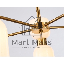 Люстра Ambrella light LH56093/10 BS/FR латунь/белый матовый E14*10 max 40W D700*510
