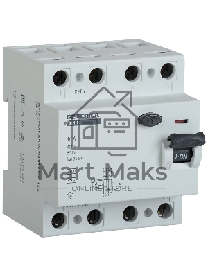 Выключатель дифференциального тока (УЗО) 4п 40А 30мА тип AC ВД1-63 GENERICA ИЭК MDV15-4-040-030