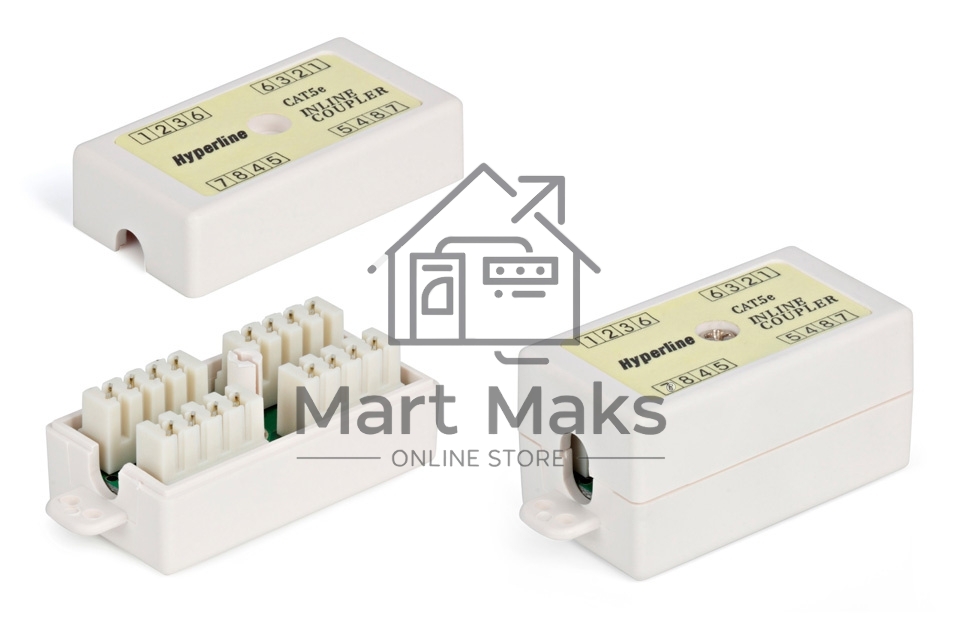 Проходной адаптер (coupler) Hyperline CA-IDC-C5e-WH Dual IDC (110&Krone), категория 5e, 4 пары
